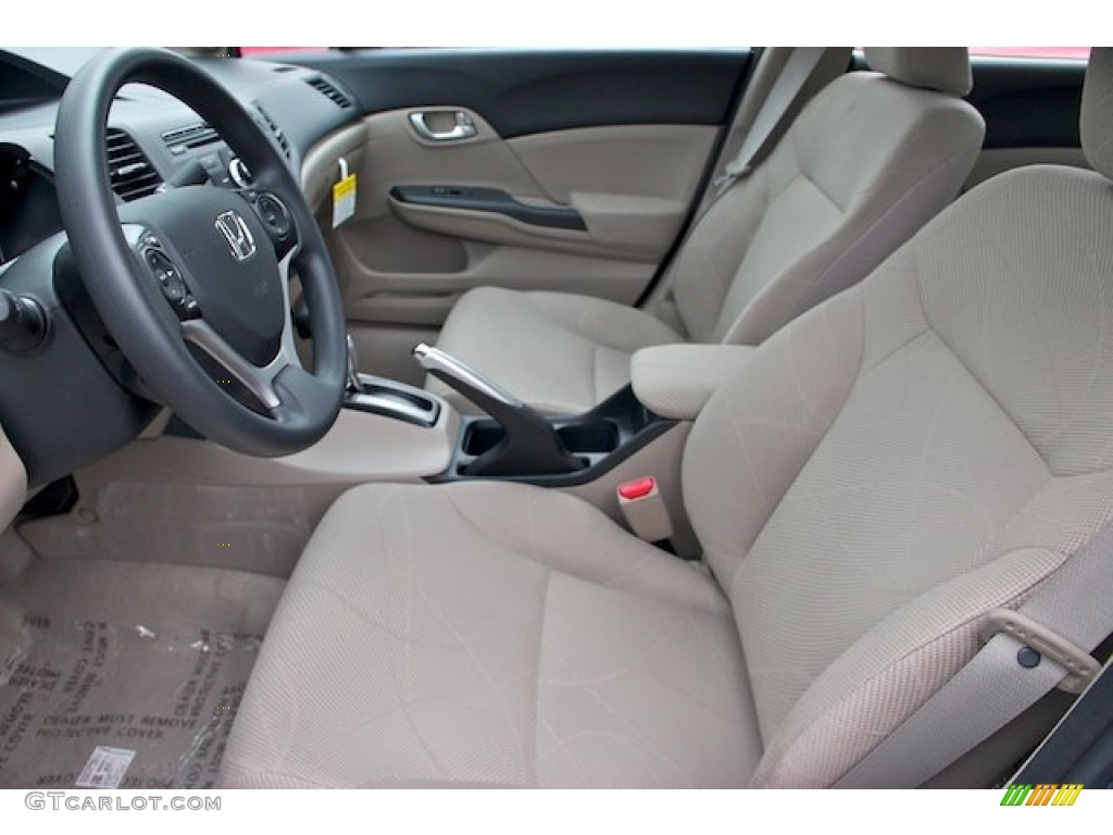 2012 Civic EX Sedan - Urban Titanium Metallic / Beige photo #9