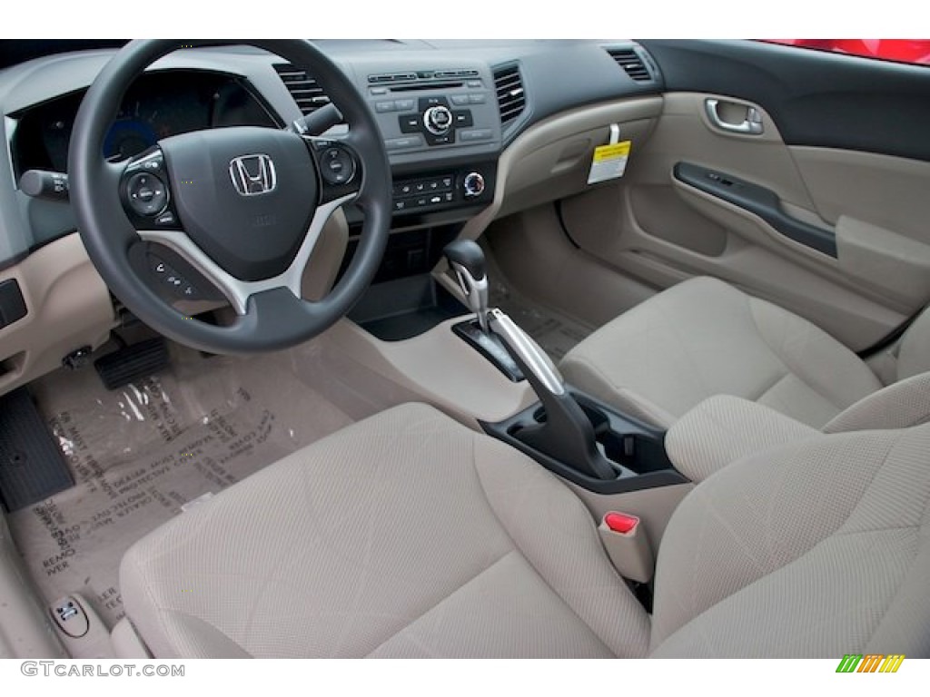 2012 Civic EX Sedan - Urban Titanium Metallic / Beige photo #10