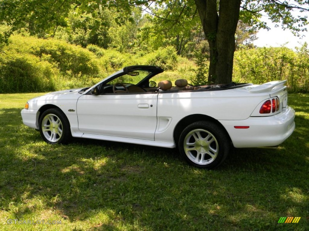 1998 Mustang GT Convertible - Ultra White / Saddle photo #3