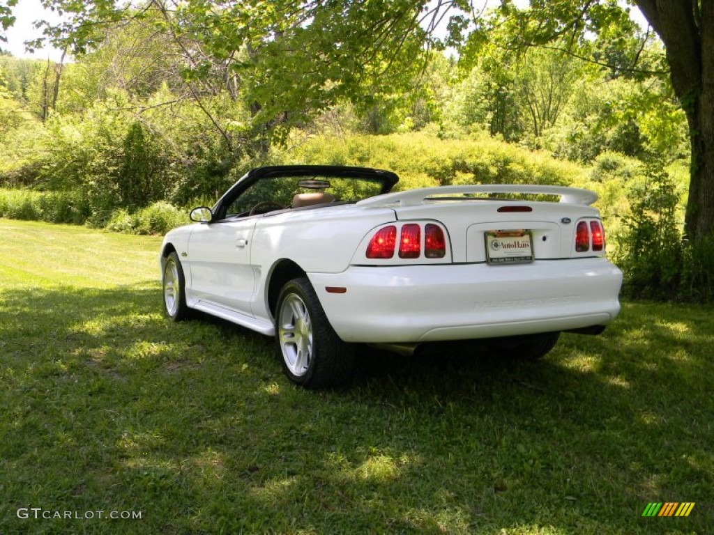1998 Mustang GT Convertible - Ultra White / Saddle photo #4