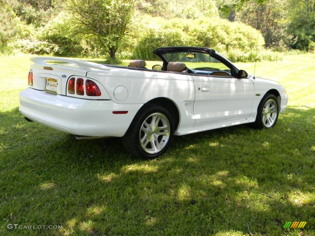 1998 Mustang GT Convertible - Ultra White / Saddle photo #7