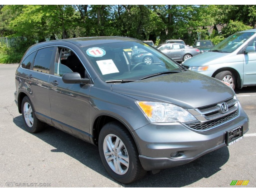 2011 CR-V EX 4WD - Polished Metal Metallic / Black photo #5