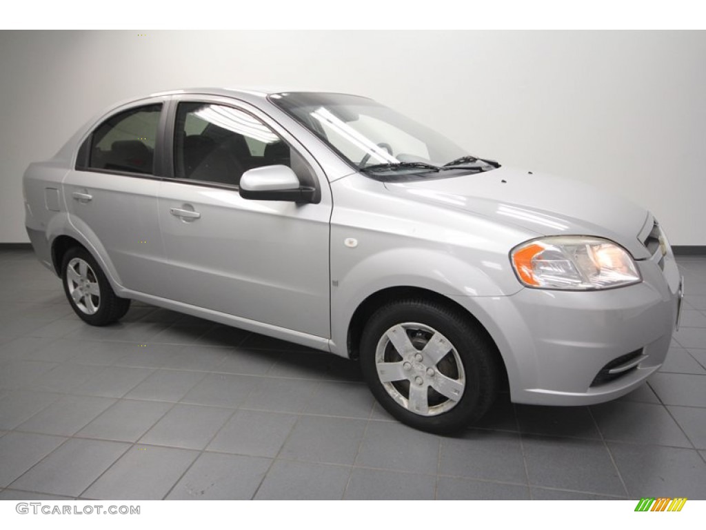 2007 Aveo LS Sedan - Cosmic Silver / Black/Gray photo #1