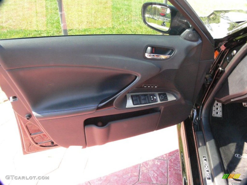 2011 Lexus IS F Terra Cotta/Black Door Panel Photo #65417370