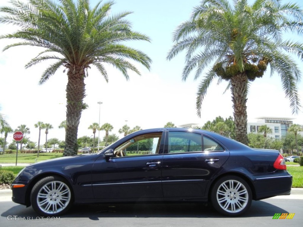 2008 E 350 Sedan - Capri Blue Metallic / Cashmere photo #1