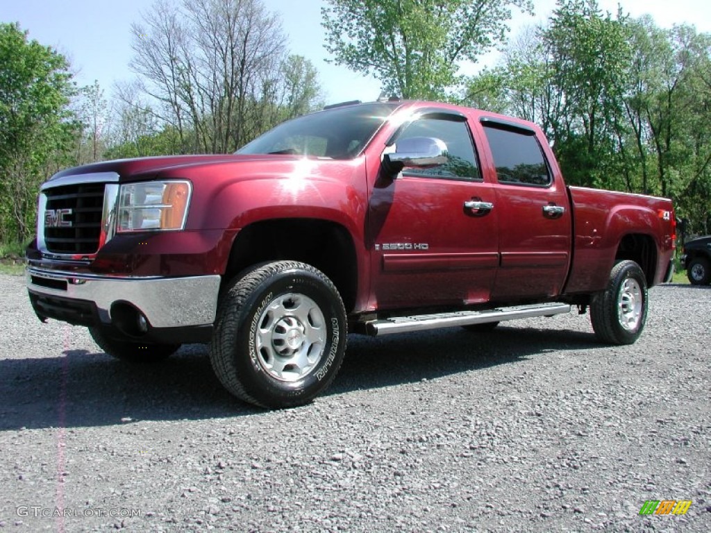 2008 Sierra 2500HD SLE Z71 Crew Cab 4x4 - Dark Crimson Red Metallic / Ebony photo #1