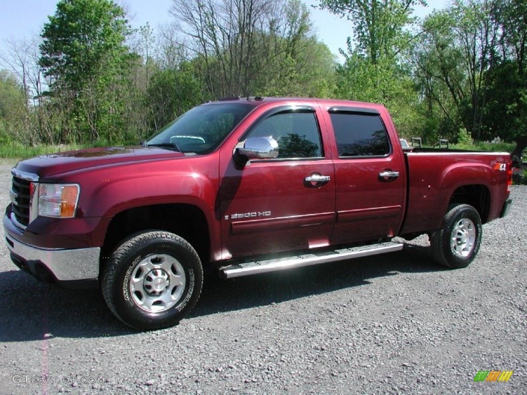 2008 Sierra 2500HD SLE Z71 Crew Cab 4x4 - Dark Crimson Red Metallic / Ebony photo #2