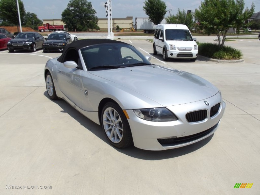 2008 Z4 3.0i Roadster - Titanium Silver Metallic / Black photo #2