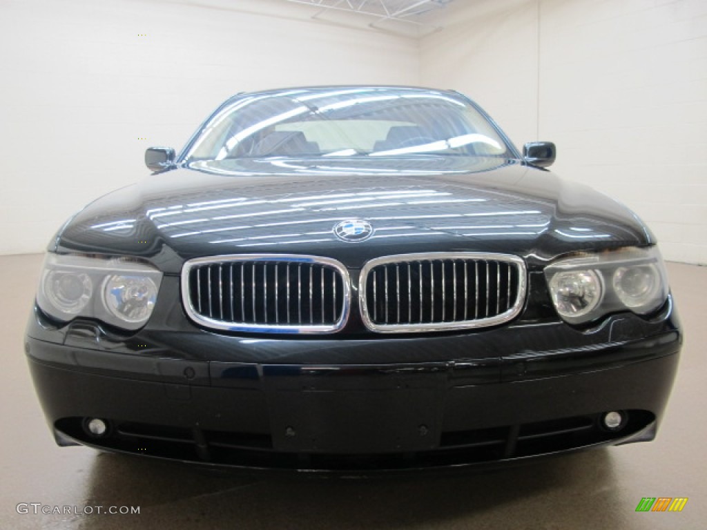 2003 7 Series 745i Sedan - Black Sapphire Metallic / Dark Beige/Beige III photo #3