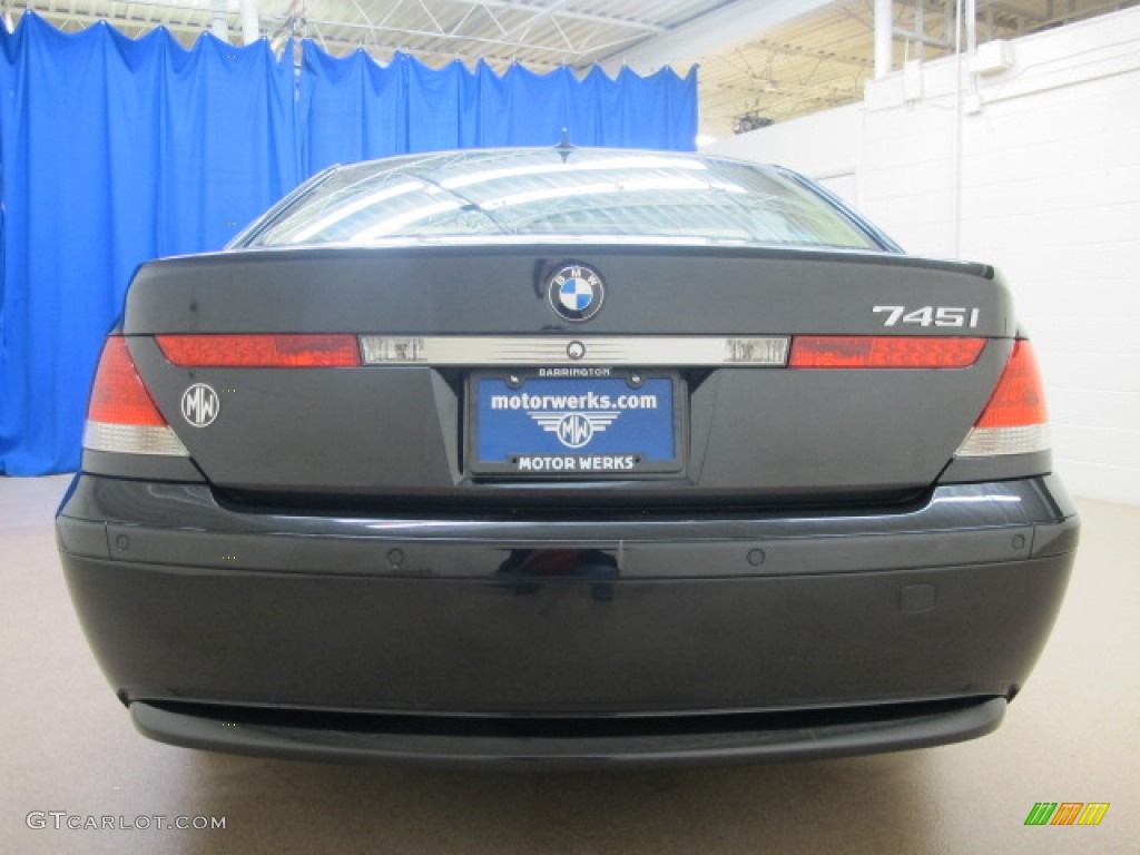 2003 7 Series 745i Sedan - Black Sapphire Metallic / Dark Beige/Beige III photo #8