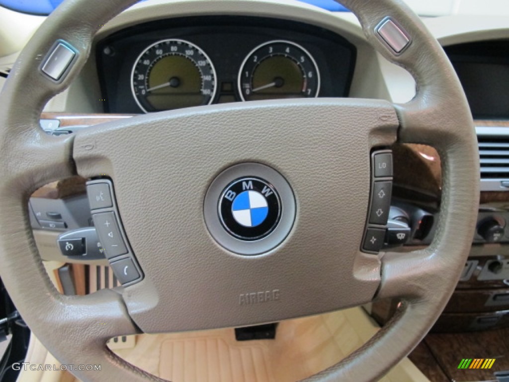 2003 7 Series 745i Sedan - Black Sapphire Metallic / Dark Beige/Beige III photo #36