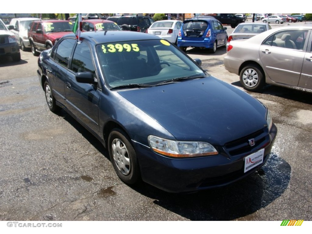 1999 Accord DX Sedan - Deep Velvet Blue Pearl / Gray photo #3