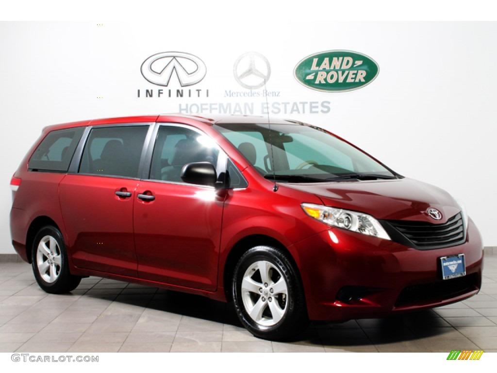 2011 Sienna V6 - Salsa Red Pearl / Bisque photo #1