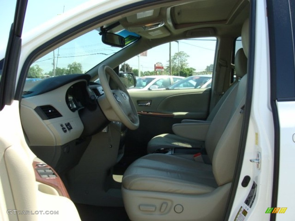 2011 Sienna XLE AWD - Super White / Bisque photo #7