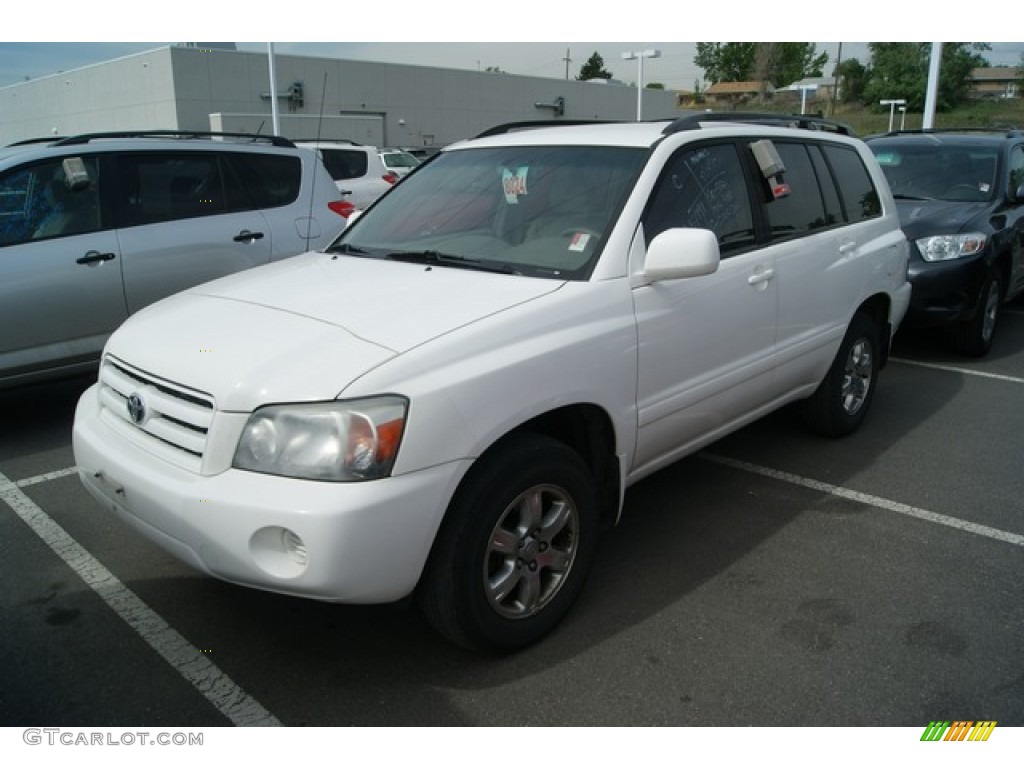 2004 Highlander V6 4WD - Super White / Ivory photo #4