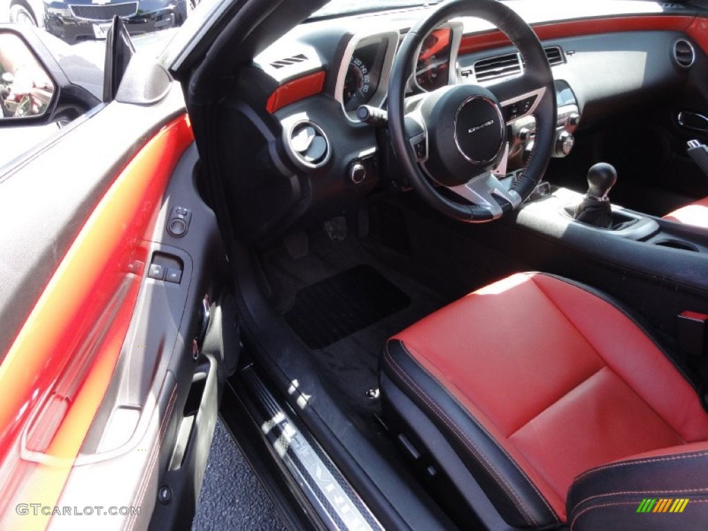 Black/Inferno Orange Interior 2010 Chevrolet Camaro SS/RS Coupe Photo #65430183