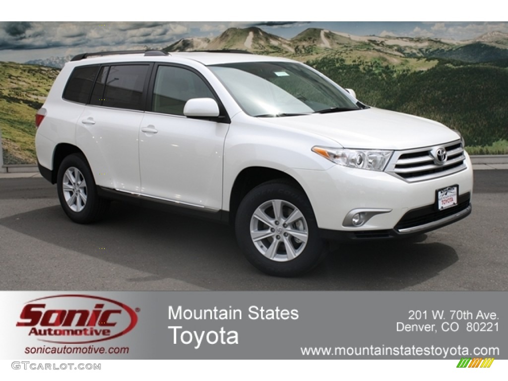 2012 Highlander V6 4WD - Blizzard White Pearl / Sand Beige photo #1