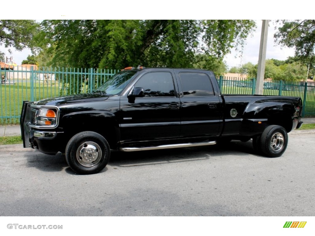 Onyx Black 2006 GMC Sierra 3500 SLT Crew Cab 4x4 Dually Exterior Photo #65431718