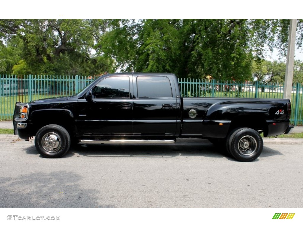2006 Sierra 3500 SLT Crew Cab 4x4 Dually - Onyx Black / Neutral photo #5
