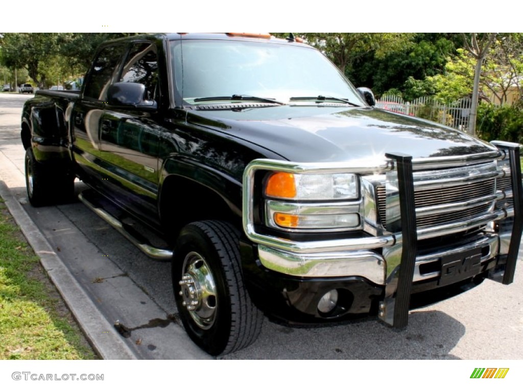 2006 Sierra 3500 SLT Crew Cab 4x4 Dually - Onyx Black / Neutral photo #15