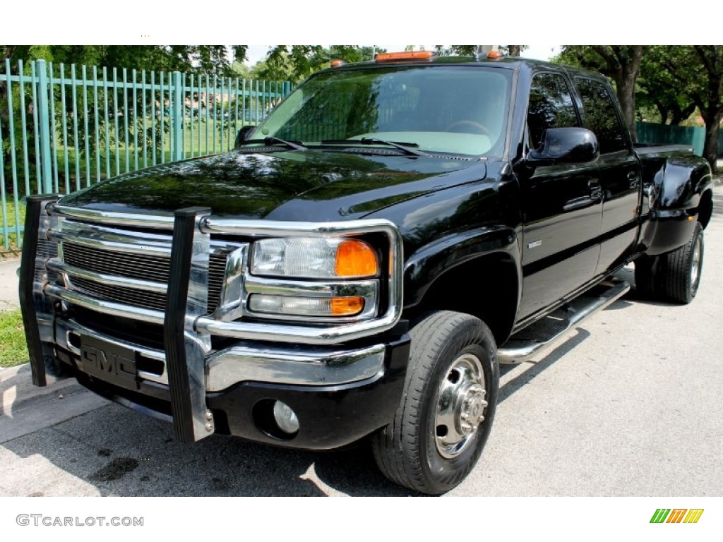 2006 Sierra 3500 SLT Crew Cab 4x4 Dually - Onyx Black / Neutral photo #16