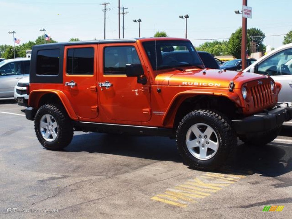 2010 Wrangler Unlimited Rubicon 4x4 - Mango Tango Pearl / Dark Slate Gray/Medium Slate Gray photo #2