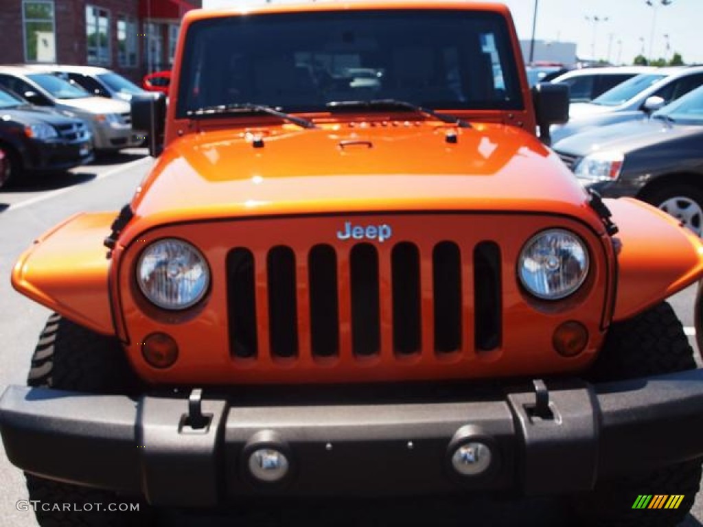 2010 Wrangler Unlimited Rubicon 4x4 - Mango Tango Pearl / Dark Slate Gray/Medium Slate Gray photo #9