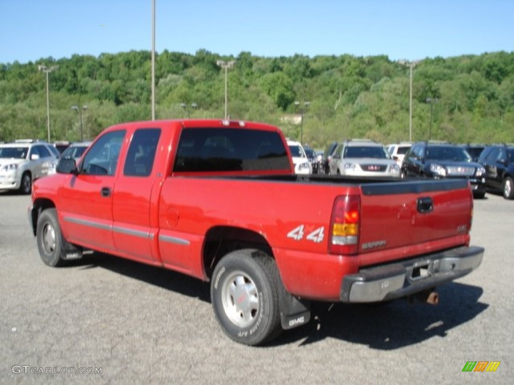 2001 Sierra 1500 SLE Extended Cab 4x4 - Fire Red / Graphite photo #4