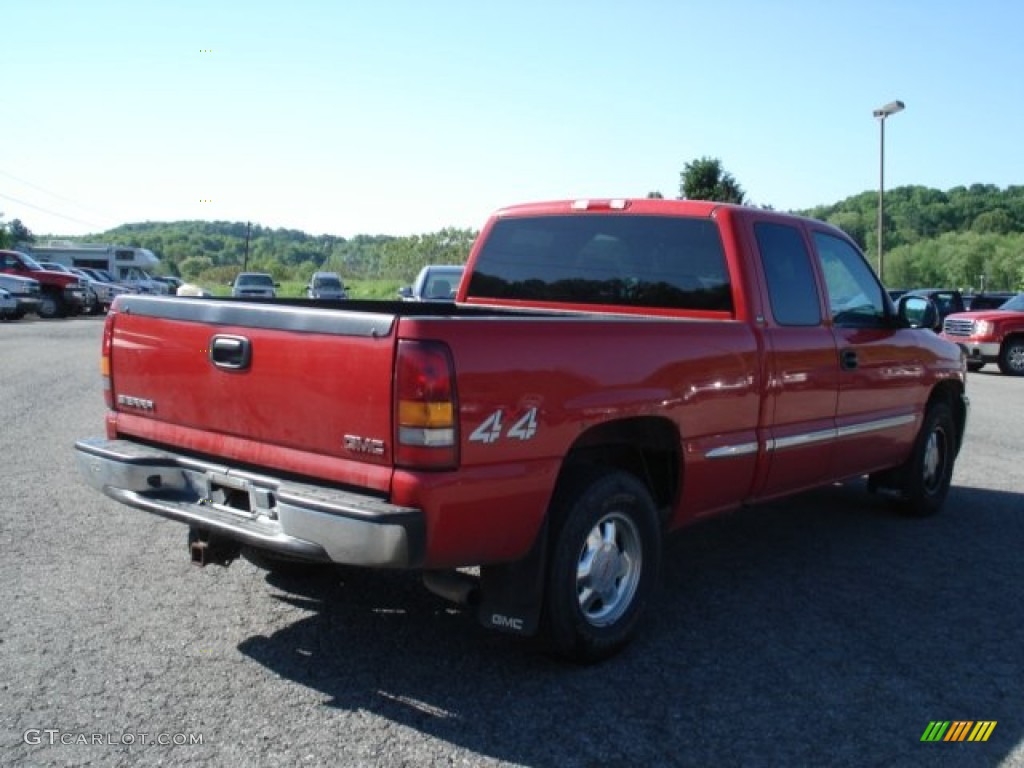 2001 Sierra 1500 SLE Extended Cab 4x4 - Fire Red / Graphite photo #6