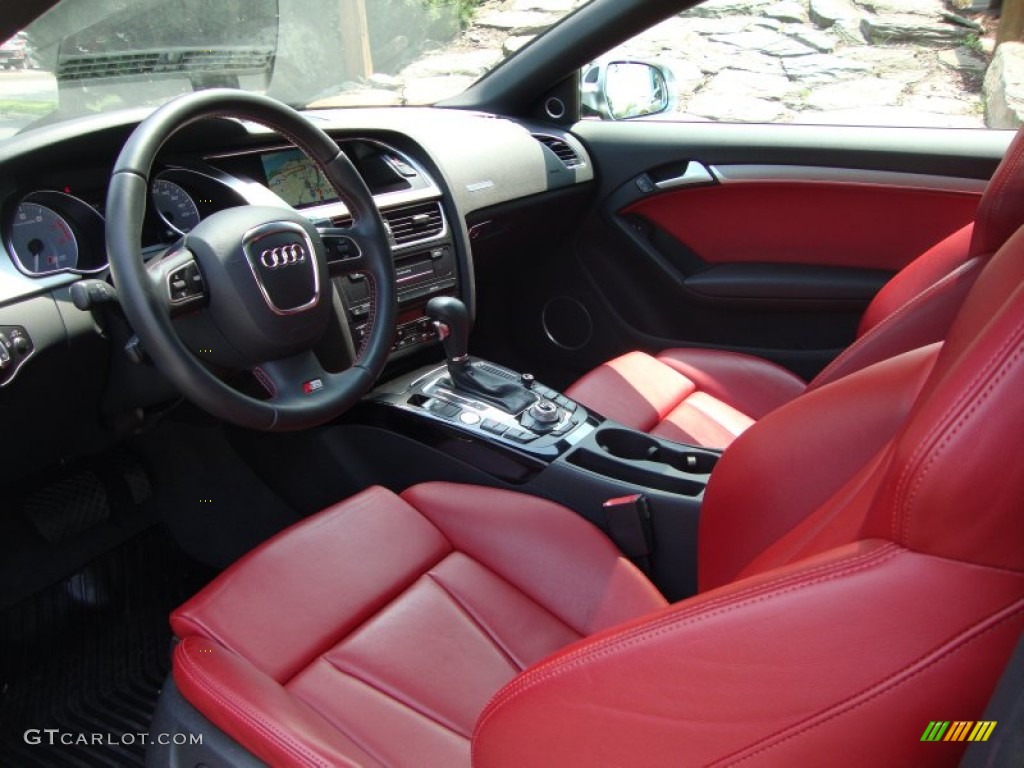 Magma Red Silk Nappa Leather Interior 2010 Audi S5 4.2 FSI quattro Coupe Photo #65449222