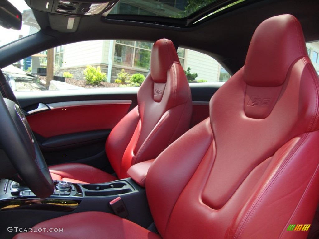Magma Red Silk Nappa Leather Interior 2010 Audi S5 4.2 FSI quattro Coupe Photo #65449243