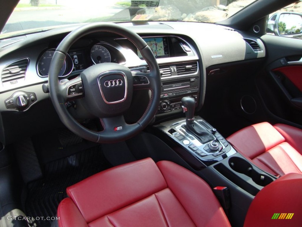2010 Audi S5 4.2 FSI quattro Coupe Magma Red Silk Nappa Leather Dashboard Photo #65449285