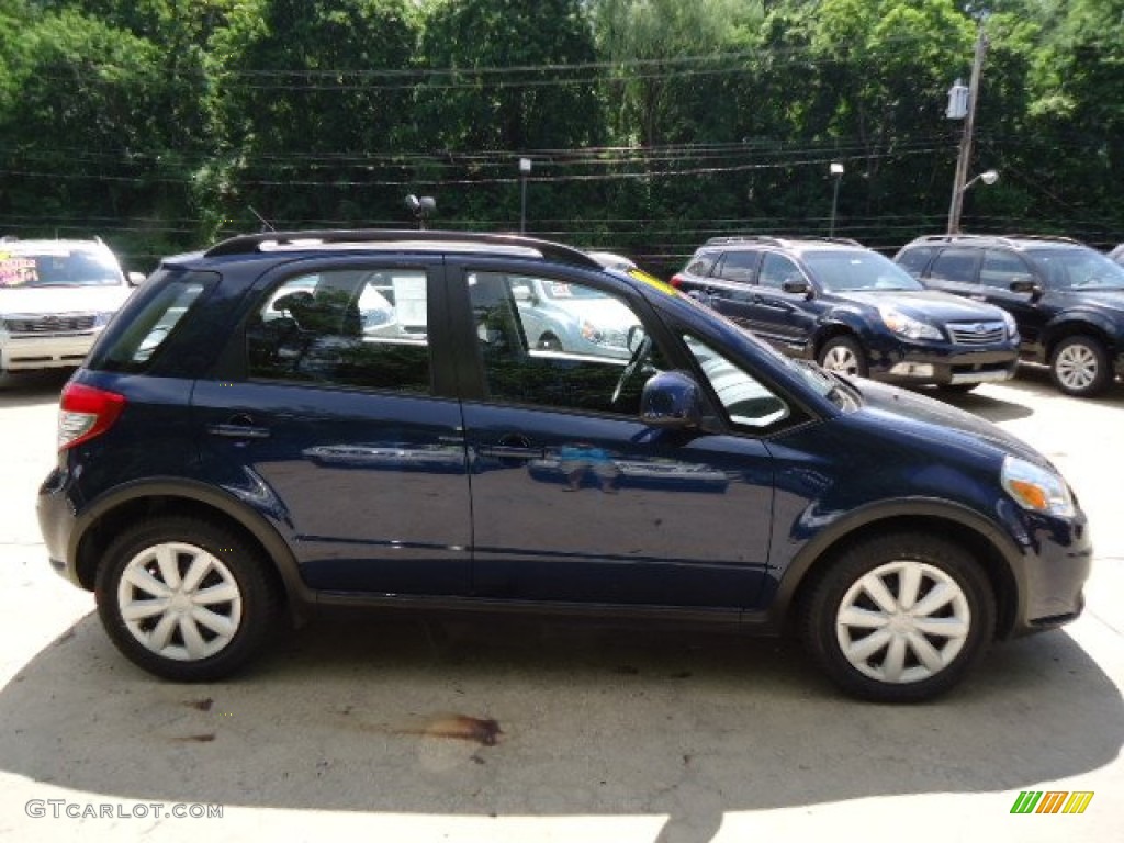 2010 SX4 Crossover AWD - Deep Sea Blue Metallic / Black photo #4