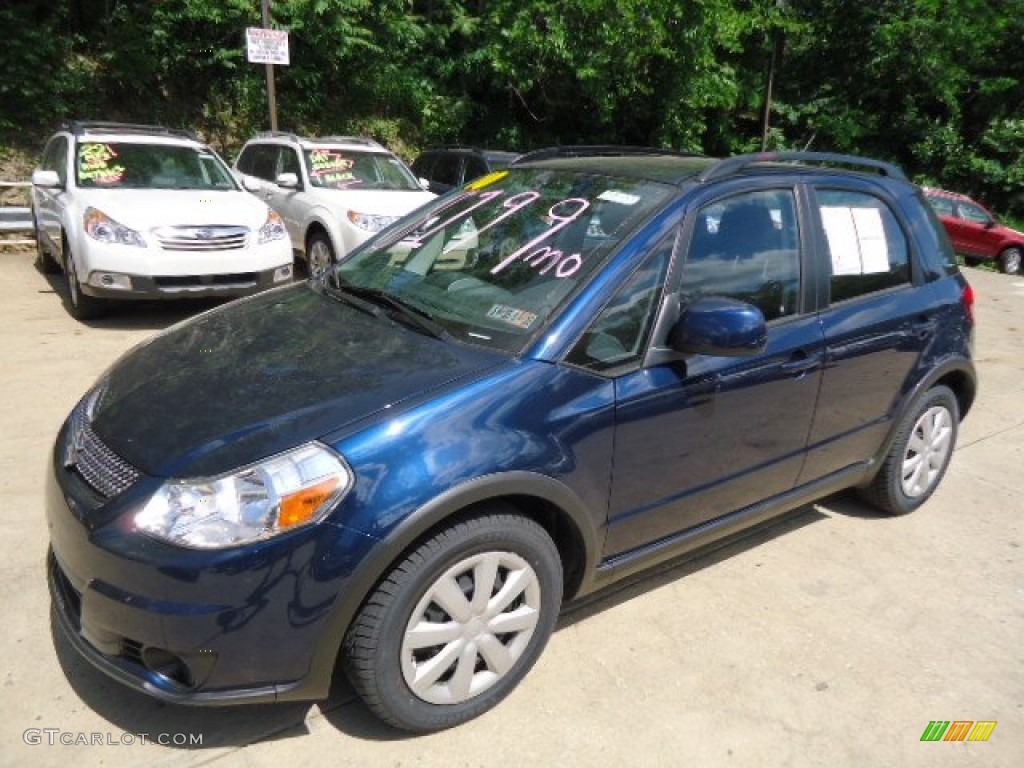 2010 SX4 Crossover AWD - Deep Sea Blue Metallic / Black photo #6