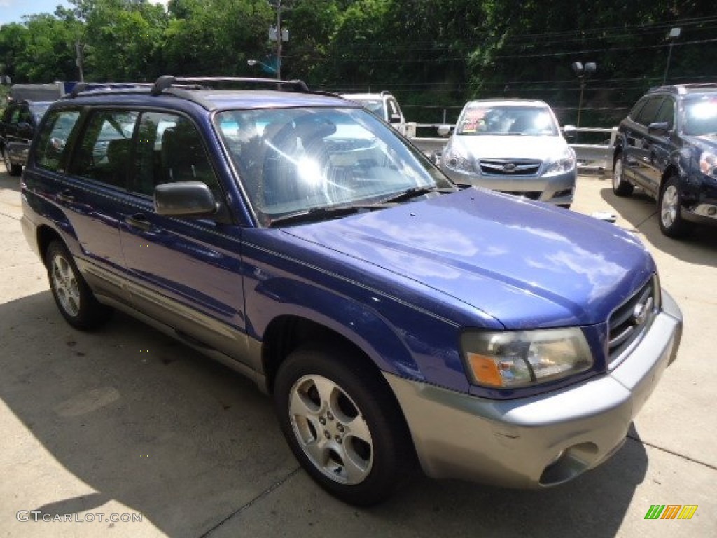 2003 Forester 2.5 XS - Pacifica Blue Metallic / Gray photo #5