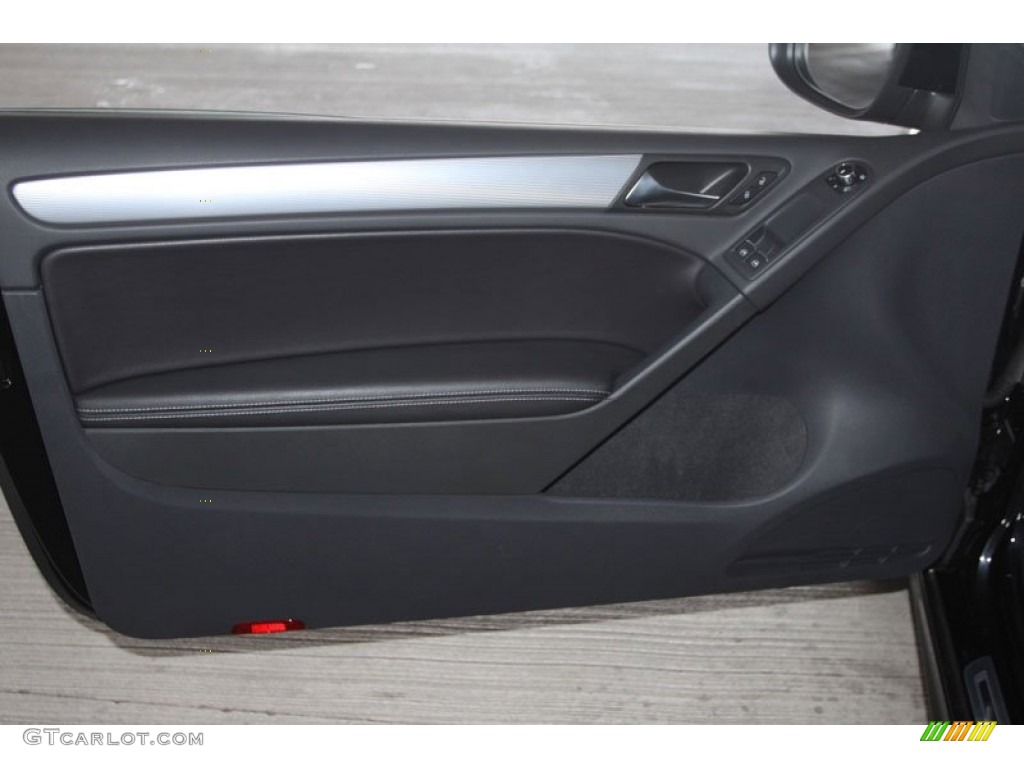 2012 Volkswagen Golf R 2 Door 4Motion R Titan Black Leather Door Panel Photo #65455561