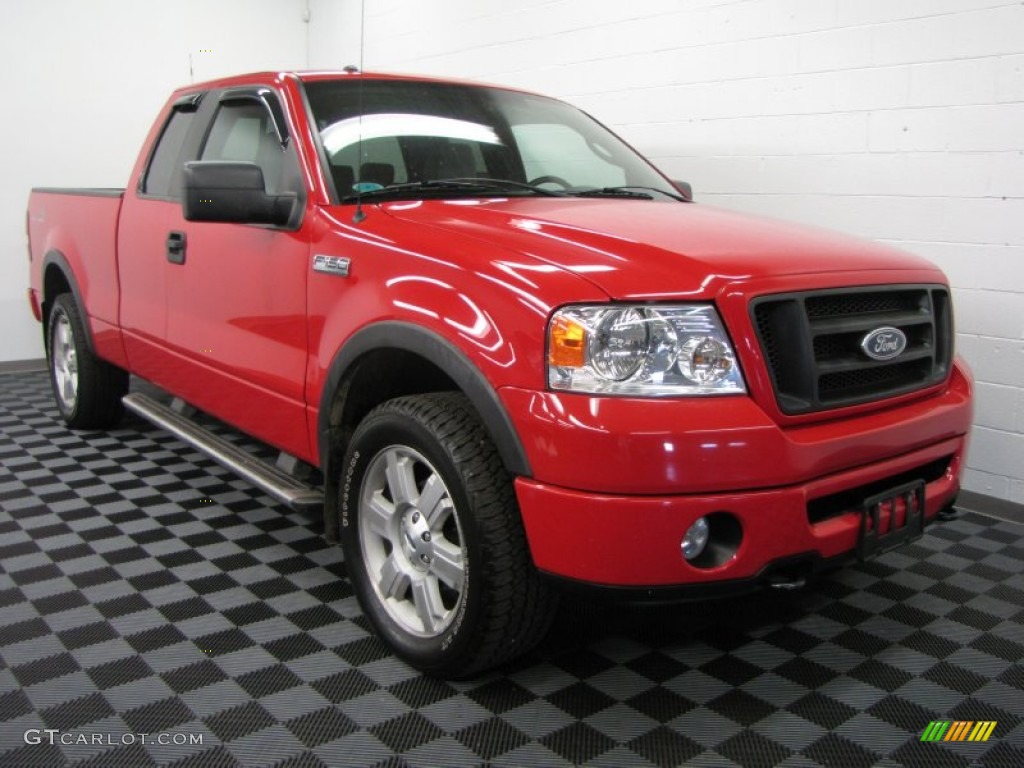 2008 F150 FX4 SuperCab 4x4 - Bright Red / Black/Medium Flint photo #1