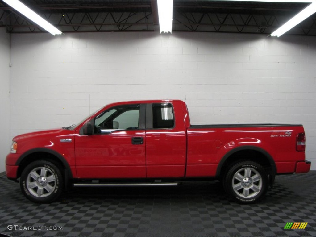 2008 F150 FX4 SuperCab 4x4 - Bright Red / Black/Medium Flint photo #4