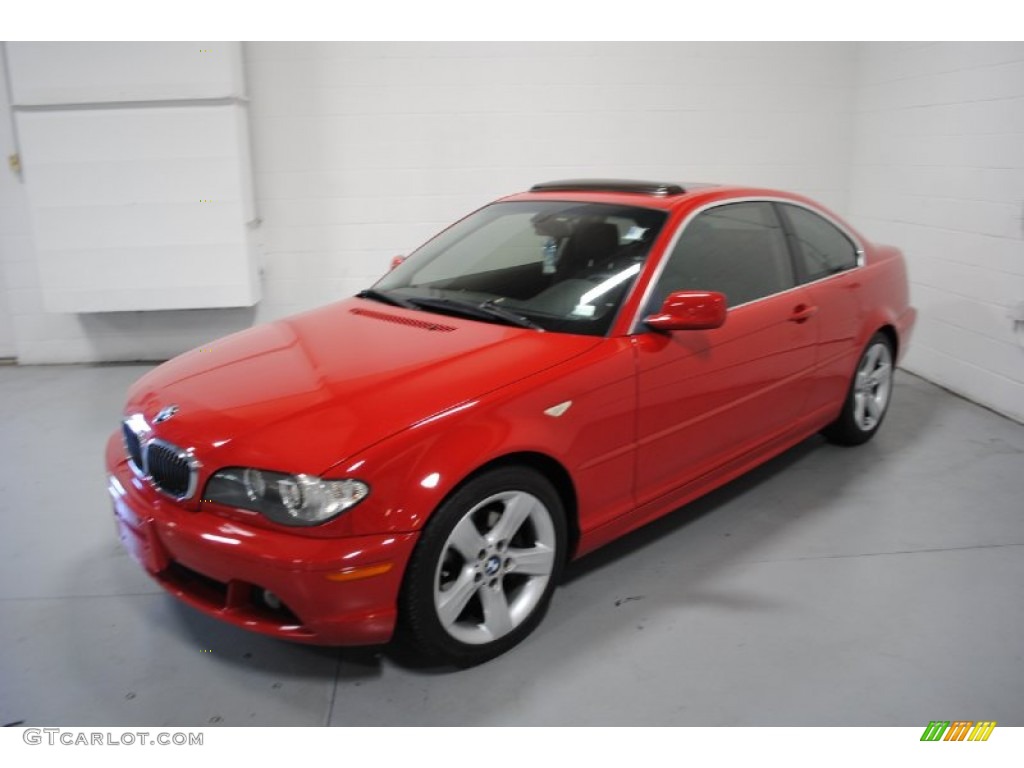 2004 3 Series 325i Coupe - Electric Red / Black photo #6