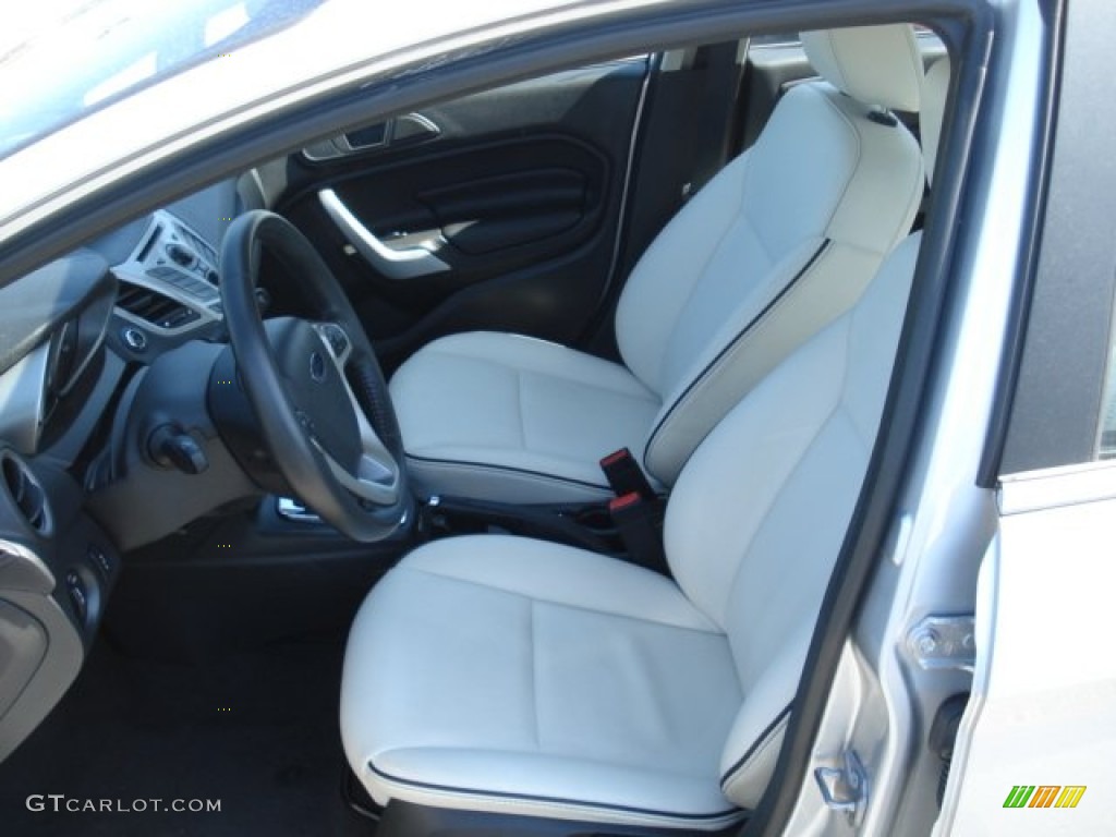 Cashmere/Charcoal Black Leather Interior 2011 Ford Fiesta SEL Sedan Photo #65462032
