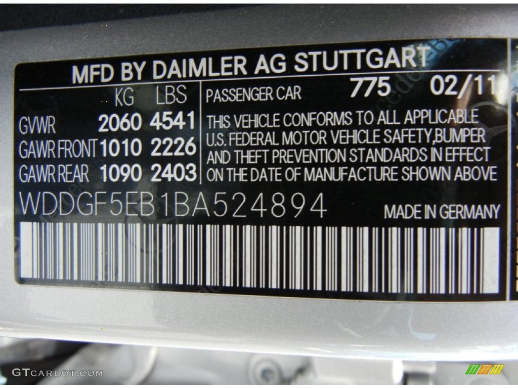 2011 C Color Code 775 for Iridium Silver Metallic Photo #65463536