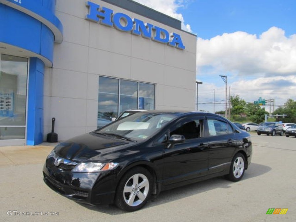 2010 Civic LX-S Sedan - Crystal Black Pearl / Black photo #1