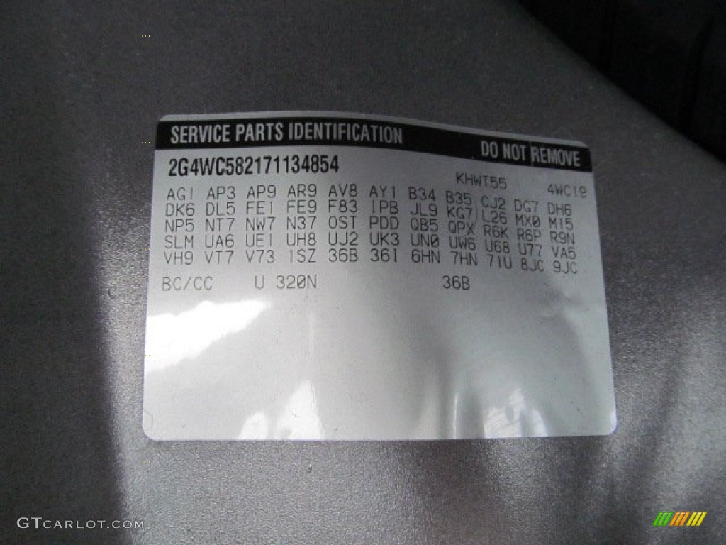 2007 Buick LaCrosse CX Color Code Photos