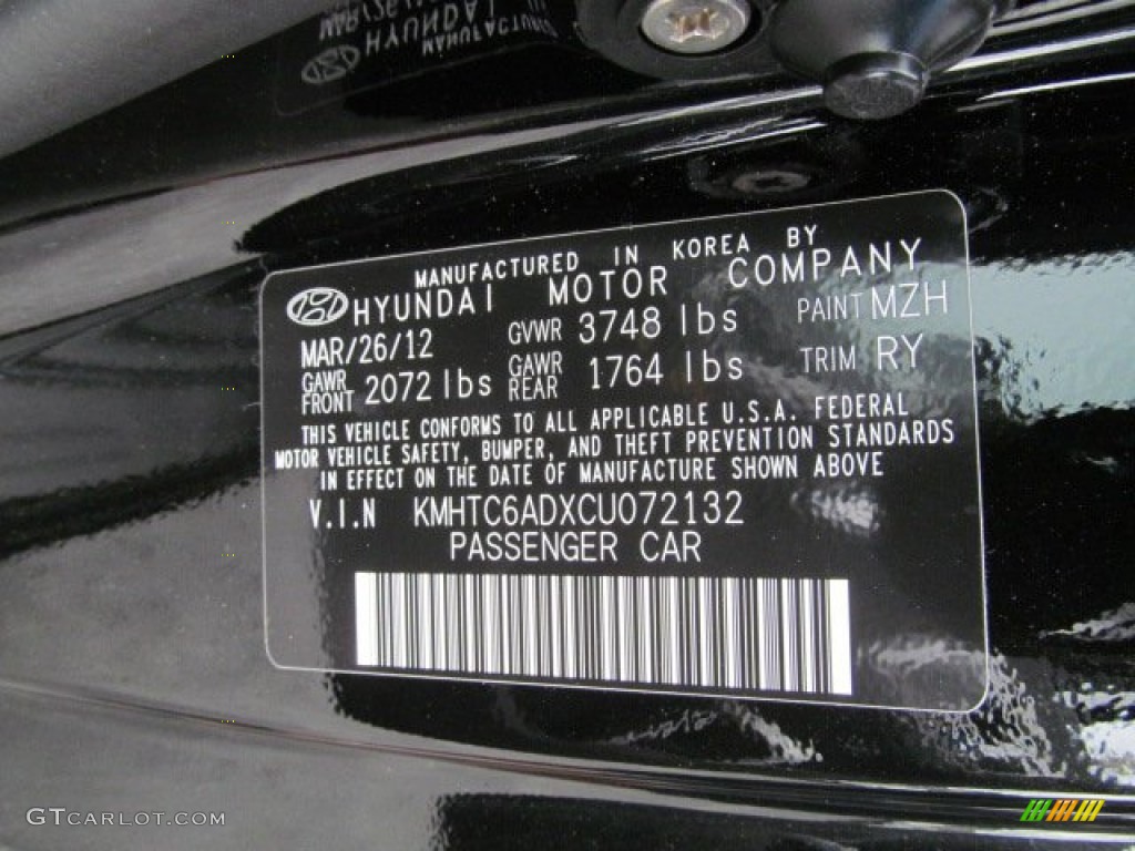 2012 Veloster  - Ultra Black / Black photo #10