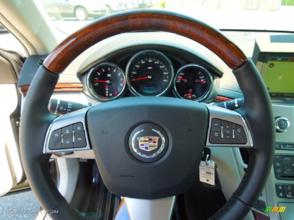 2012 Cadillac CTS 3.0 Sedan Light Titanium/Ebony Steering Wheel Photo #65475685