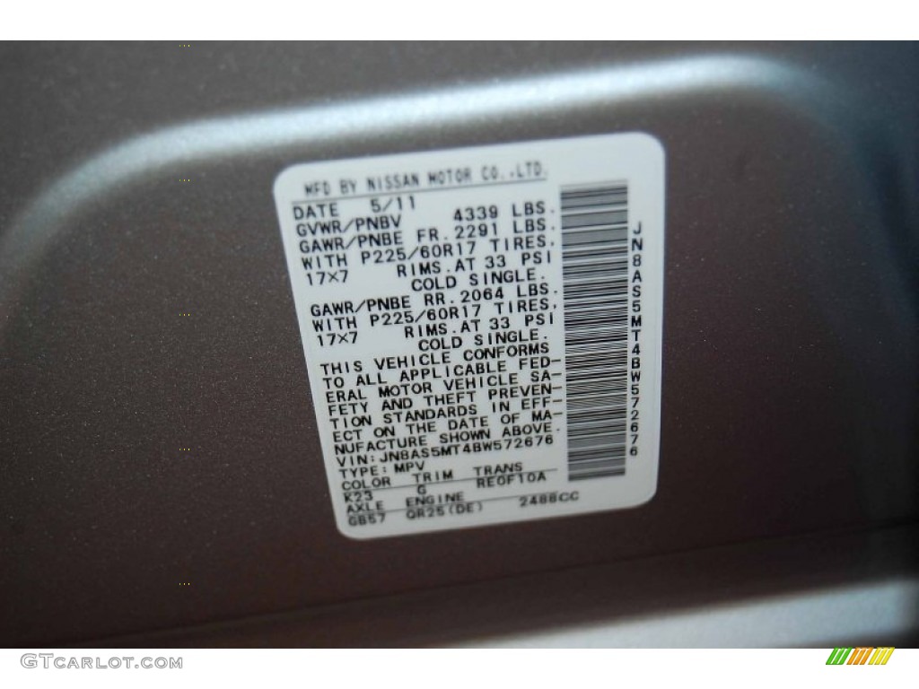 2011 Rogue SV - Silver Ice Metallic / Black photo #12