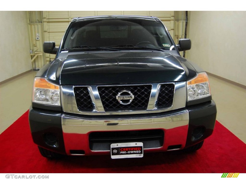2008 Titan SE Crew Cab - Timberline Green / Charcoal photo #2