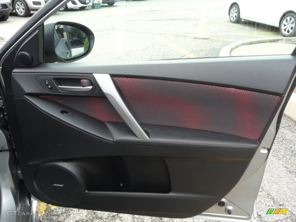 2010 Mazda MAZDA3 MAZDASPEED3 Grand Touring 5 Door Black/Red Door Panel Photo #65486353