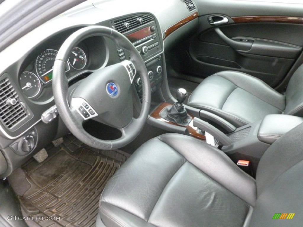 Black Interior 2009 Saab 9-3 2.0T Sport Sedan Photo #65488153