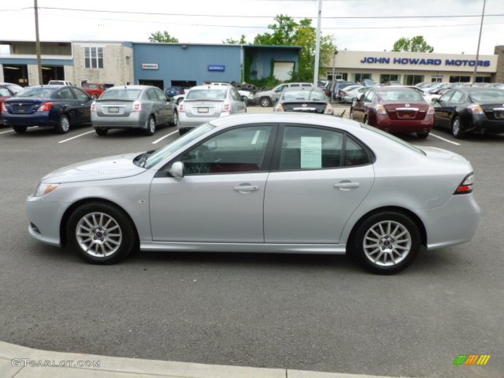 Snow Silver Metallic 2009 Saab 9-3 2.0T Sport Sedan Exterior Photo #65488164